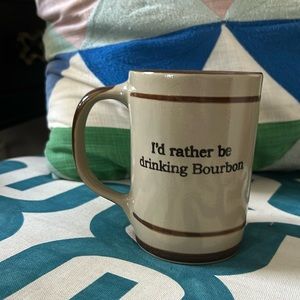 “I’d rather be drinking bourbon” Louisville Stoneware coffee mug.